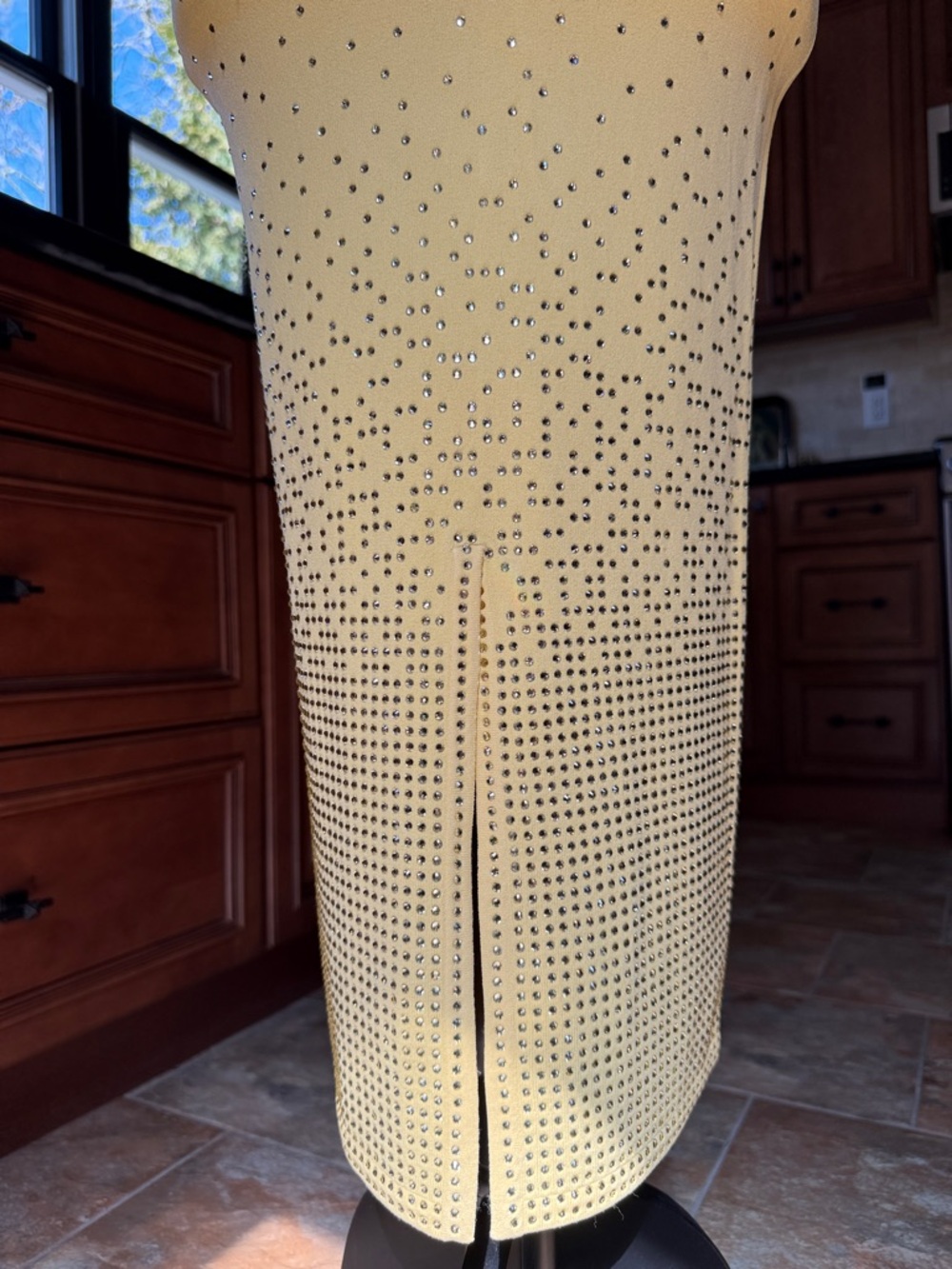 Sandro Two-Piece Knit Studded Polo and Midi Skirt Set in Light Yellow - Picture 14 of 17